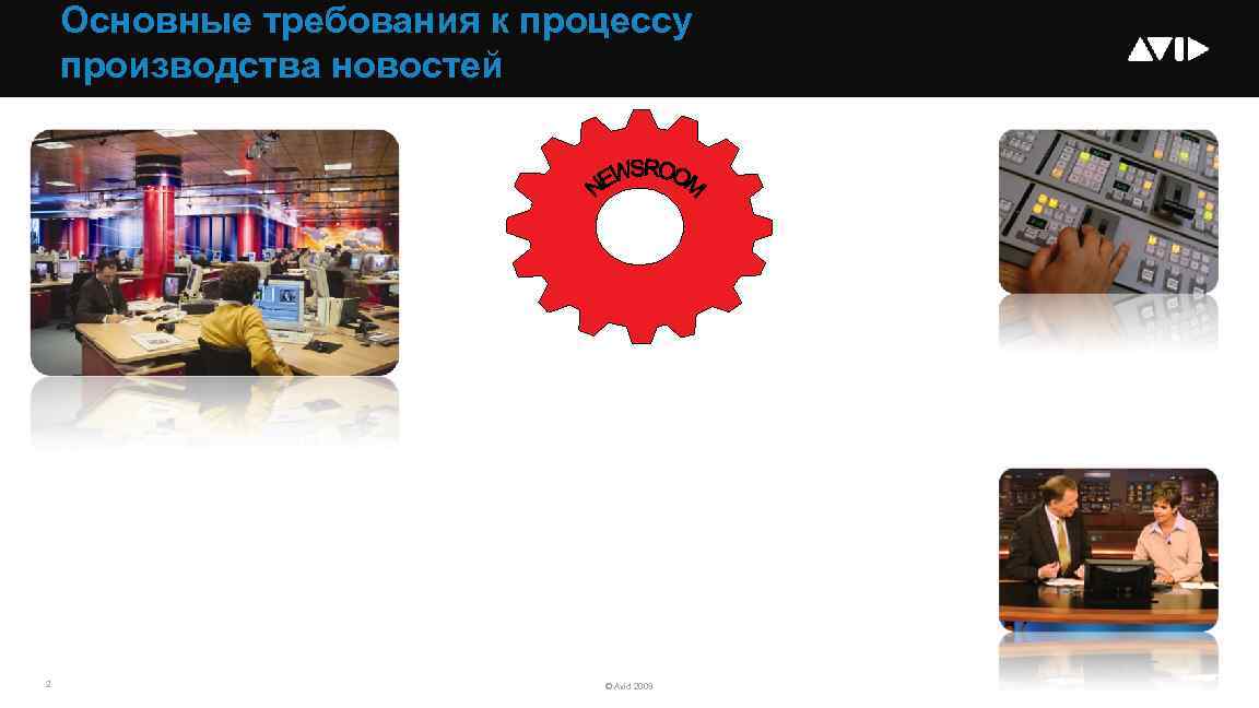 Основные требования к процессу производства новостей 2 © Avid 2009 