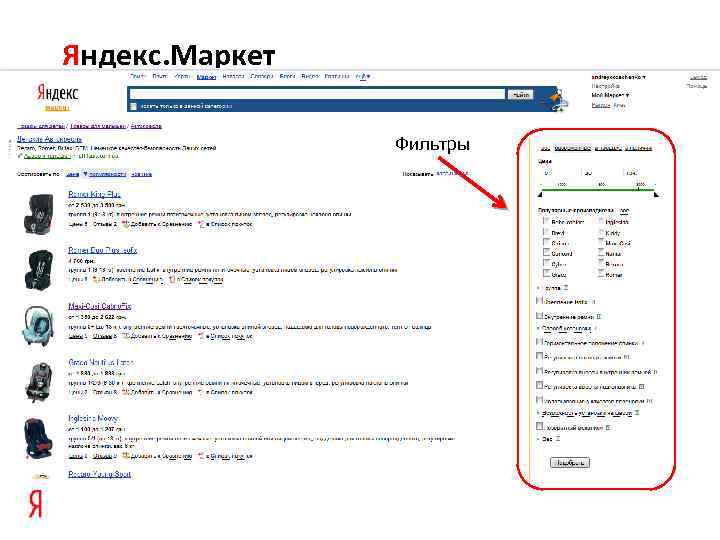 Яндекс. Маркет Фильтры 