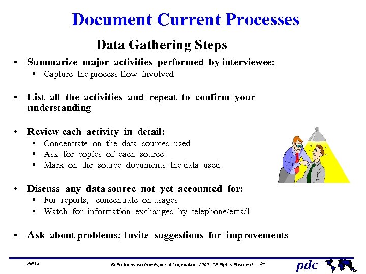 Document Current Processes Data Gathering Steps • Summarize major activities performed by interviewee: •