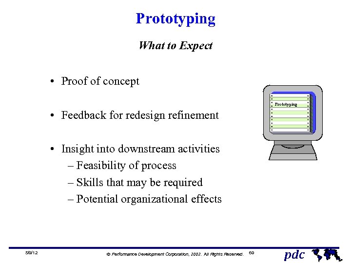 Prototyping What to Expect • Proof of concept Prototyping • Feedback for redesign refinement