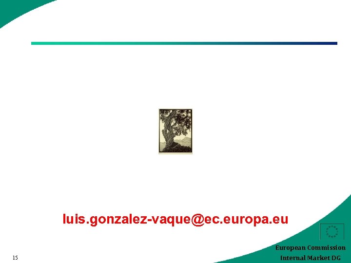 luis. gonzalez-vaque@ec. europa. eu European Commission 15 Internal Market DG 