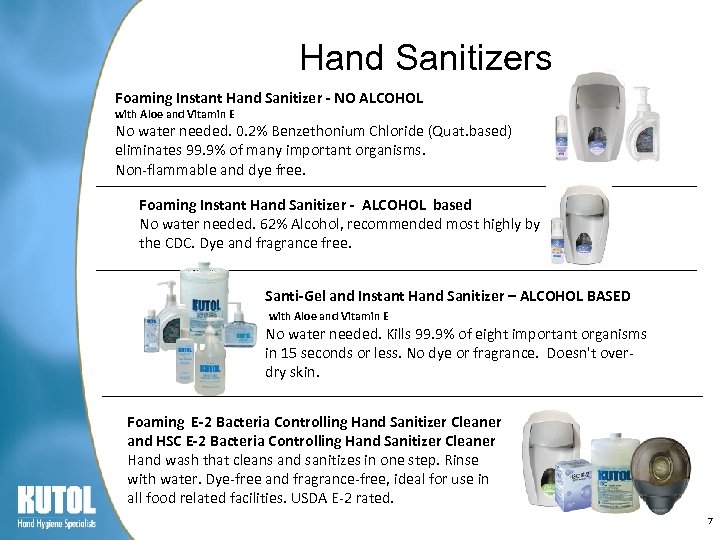 Hand Sanitizers Foaming Instant Hand Sanitizer - NO ALCOHOL with Aloe and Vitamin E