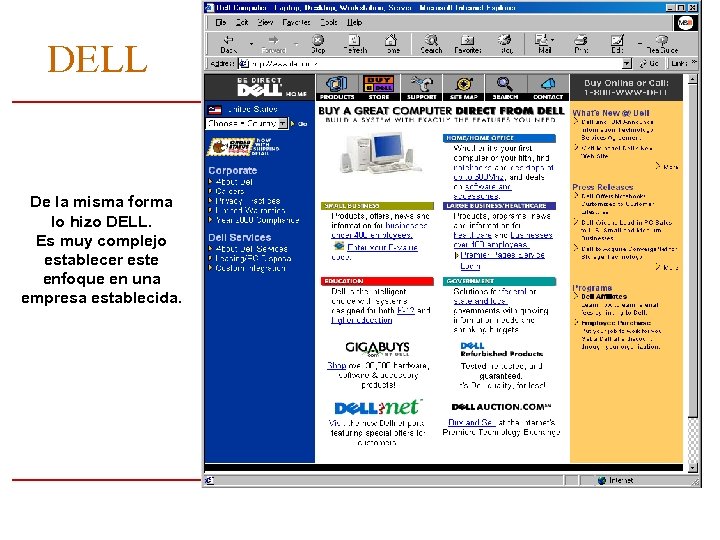 DELL De la misma forma lo hizo DELL. Es muy complejo establecer este enfoque