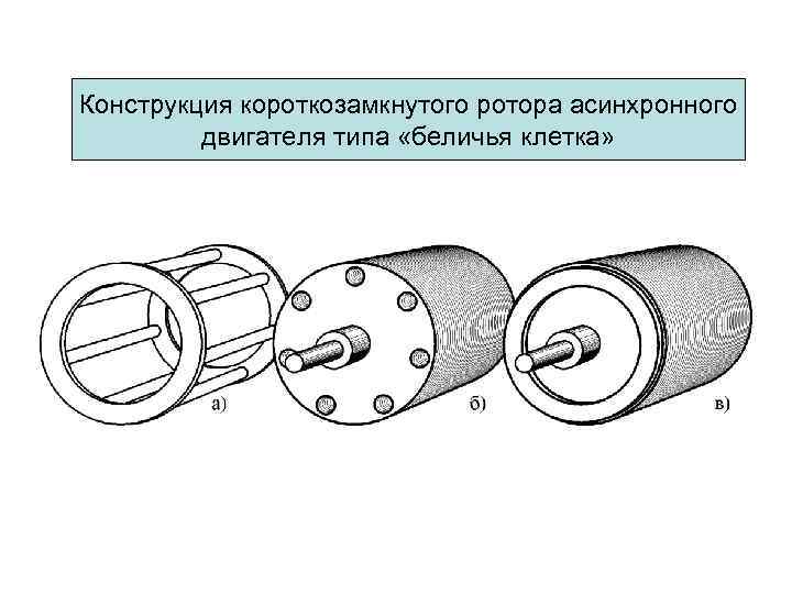 Конструкция короткозамкнутого ротора асинхронного двигателя типа «беличья клетка» 