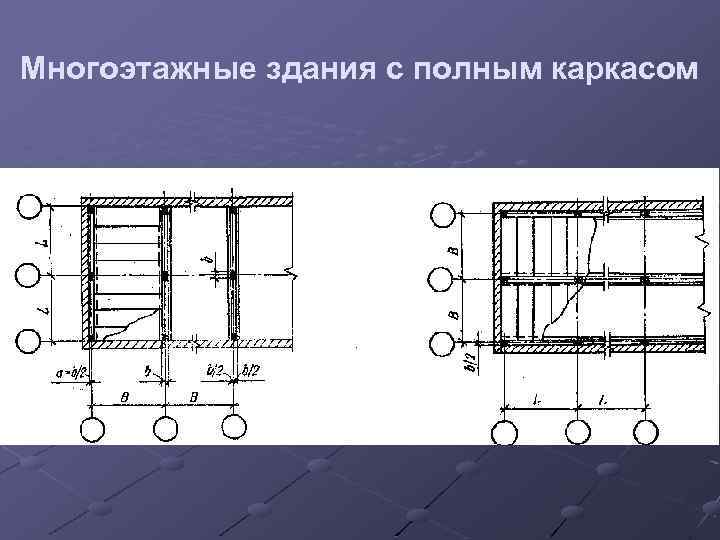 Многоэтажные здания с полным каркасом 