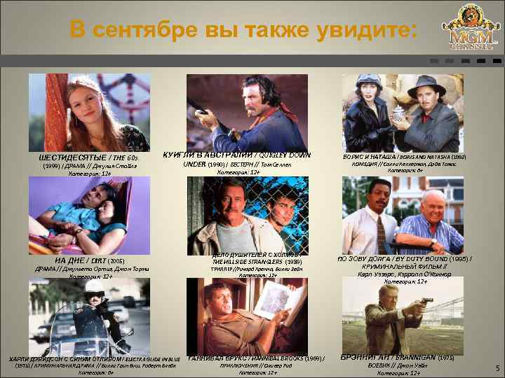 В сентябре вы также увидите: ШЕСТИДЕСЯТЫЕ / THE 60 s (1999) / ДРАМА //