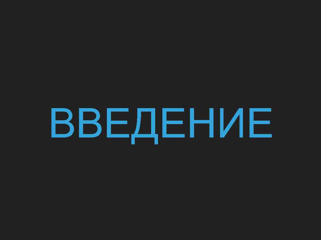 ВВЕДЕНИЕ 