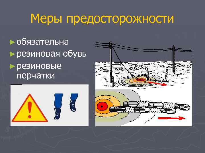 Меры предосторожности ► обязательна ► резиновая ► резиновые перчатки обувь 
