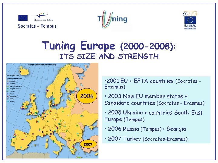 Tuning Europe (2000 -2008): ITS SIZE AND STRENGTH • 2001 EU + EFTA countries