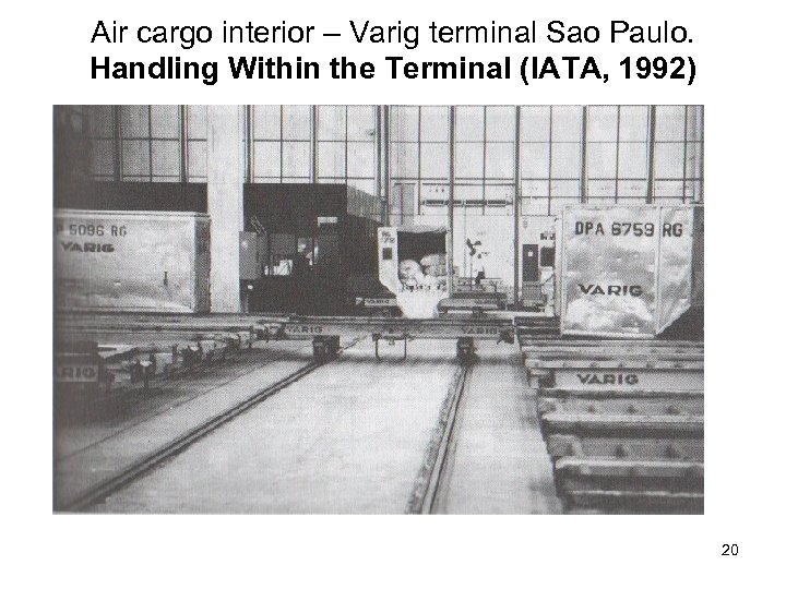 Air cargo interior – Varig terminal Sao Paulo. Handling Within the Terminal (IATA, 1992)