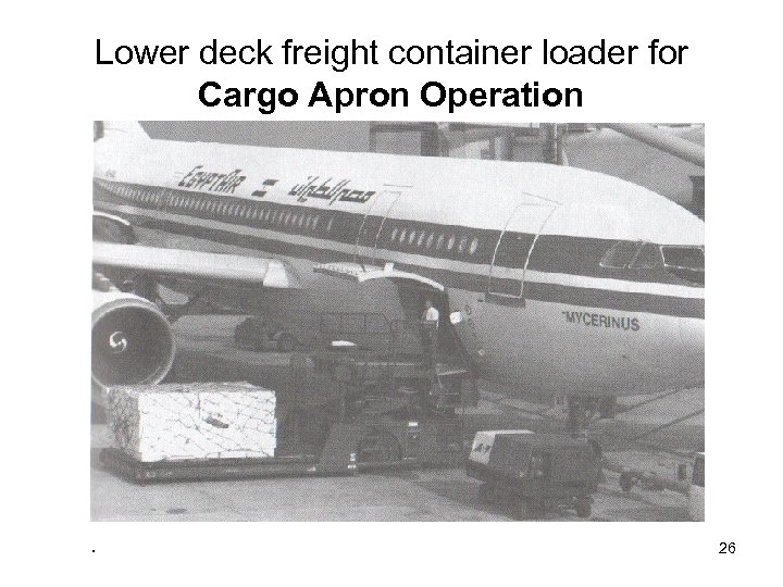 Lower deck freight container loader for Cargo Apron Operation . 26 