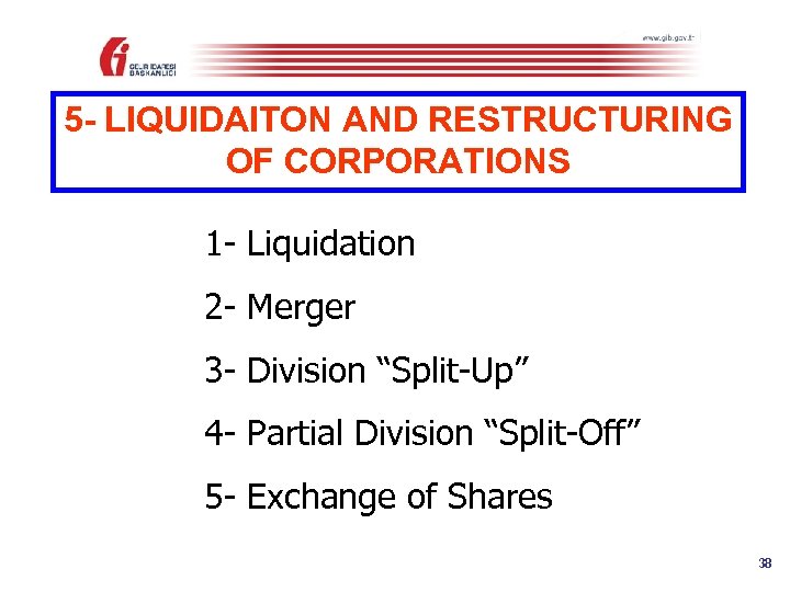 5 - LIQUIDAITON AND RESTRUCTURING OF CORPORATIONS 1 - Liquidation 2 - Merger 3