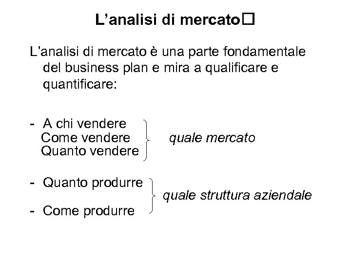 L’analisi di mercato è una parte fondamentale del business plan e mira a qualificare