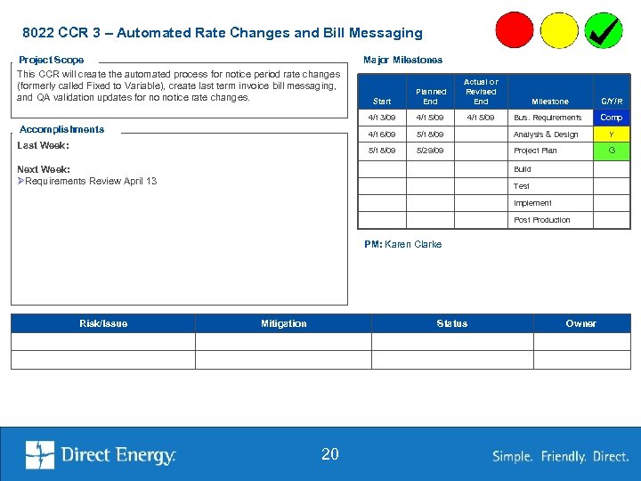 8022 CCR 3 – Automated Rate Changes and Bill Messaging Project Scope This CCR