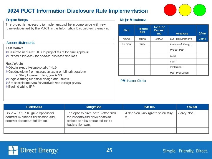 9024 PUCT Information Disclosure Rule Implementation Project Scope This project is necessary to implement