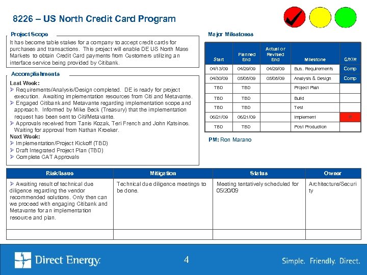 8226 – US North Credit Card Program Project Scope It has become table stakes