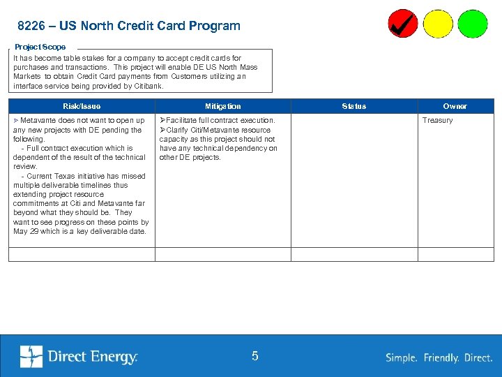 8226 – US North Credit Card Program Project Scope It has become table stakes