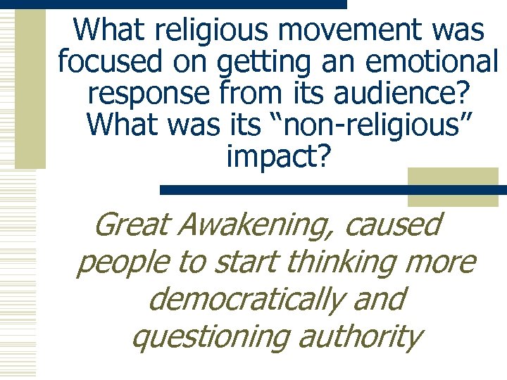 What religious movement was focused on getting an emotional response from its audience? What