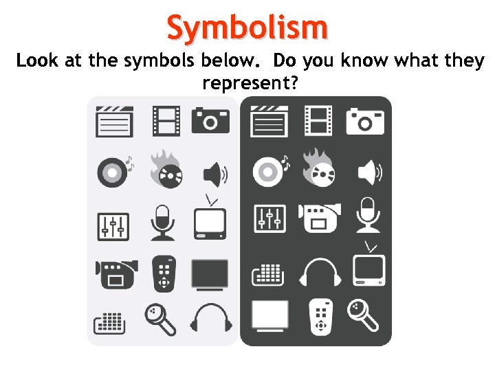 Symbolism Look at the symbols below. Do you know what they represent? 