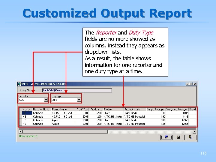 Customized Output Report The Reporter and Duty Type fields are no more showed as
