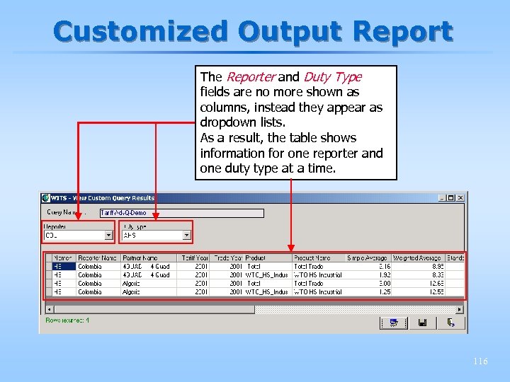 Customized Output Report The Reporter and Duty Type fields are no more shown as
