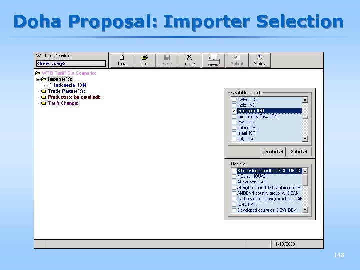 Doha Proposal: Importer Selection 148 