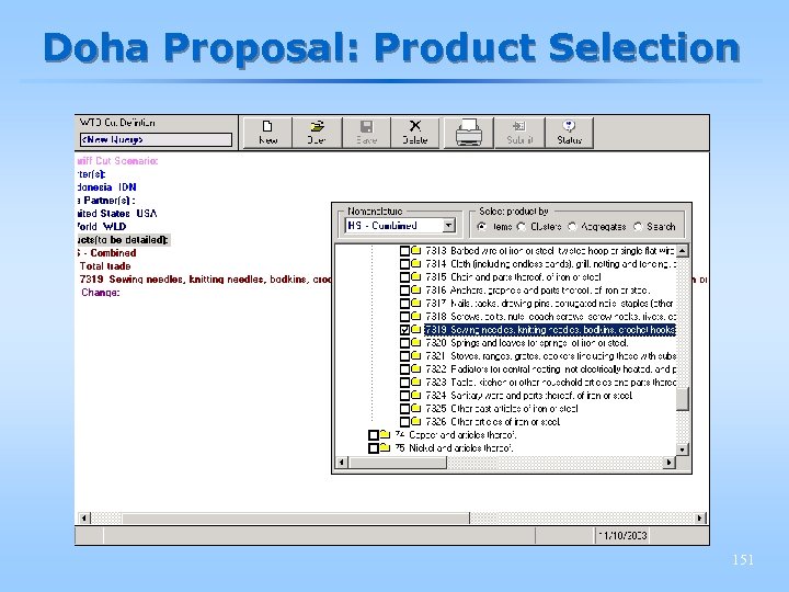 Doha Proposal: Product Selection 151 