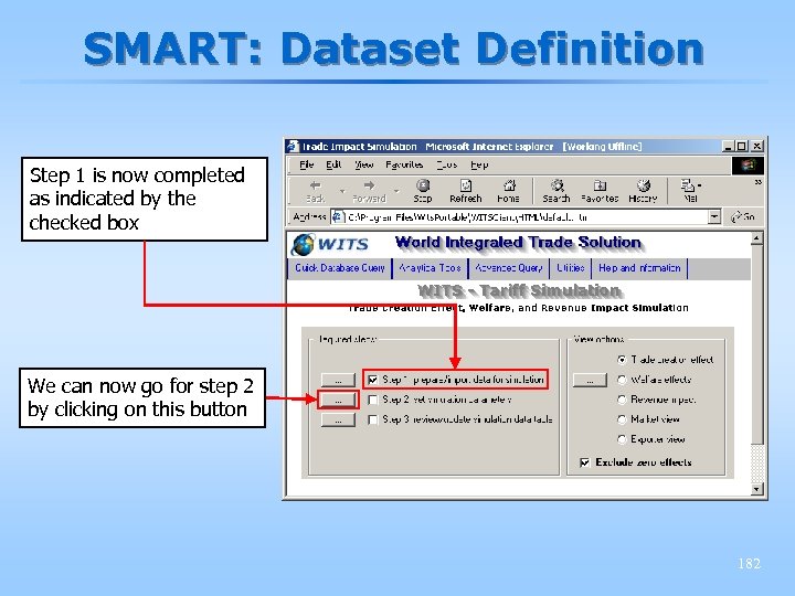 SMART: Dataset Definition Step 1 is now completed as indicated by the checked box