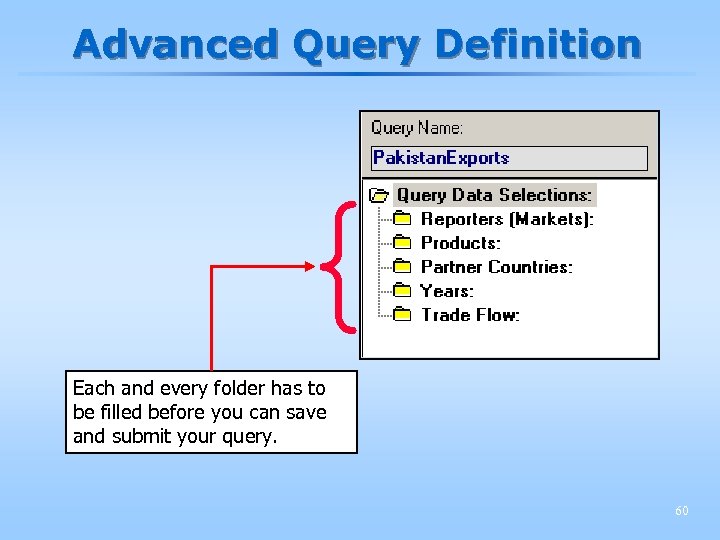 Advanced Query Definition { Each and every folder has to be filled before you