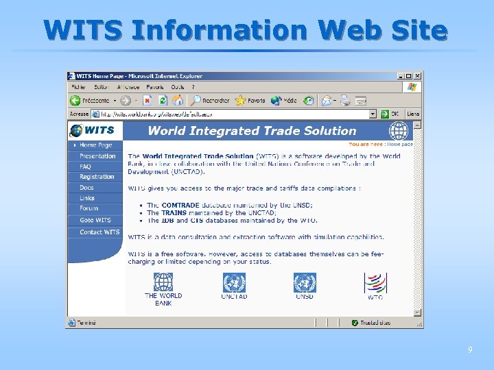 WITS Information Web Site 9 