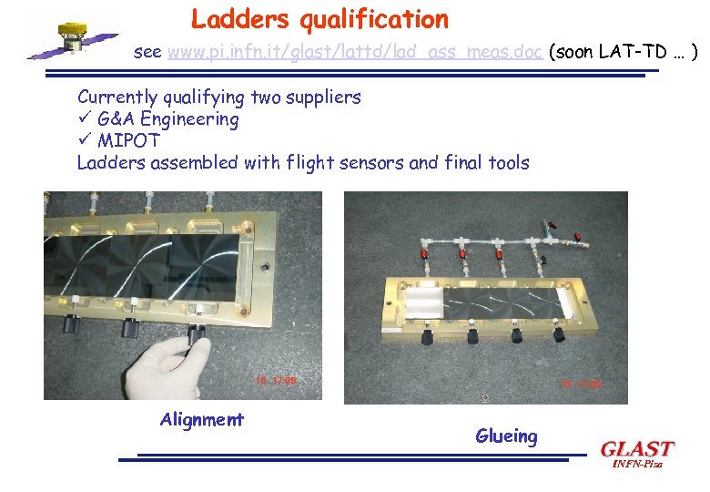 Ladders qualification see www. pi. infn. it/glast/lattd/lad_ass_meas. doc (soon LAT-TD … ) Currently qualifying