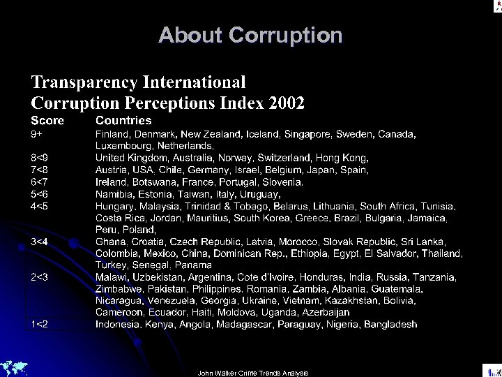 About Corruption John Walker Crime Trends Analysis 