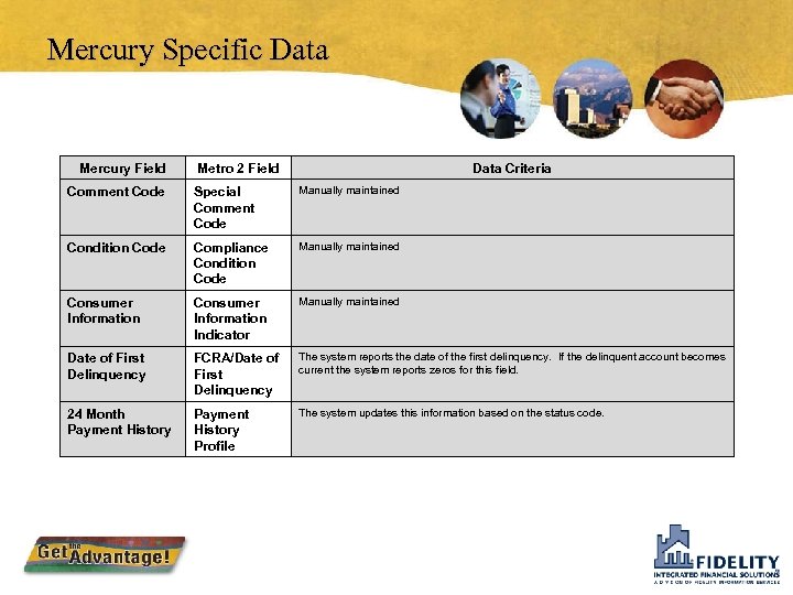 Mercury Specific Data Mercury Field Metro 2 Field Data Criteria Comment Code Special Comment