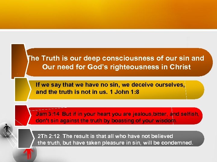 The Truth is our deep consciousness of our sin and Our need for God’s