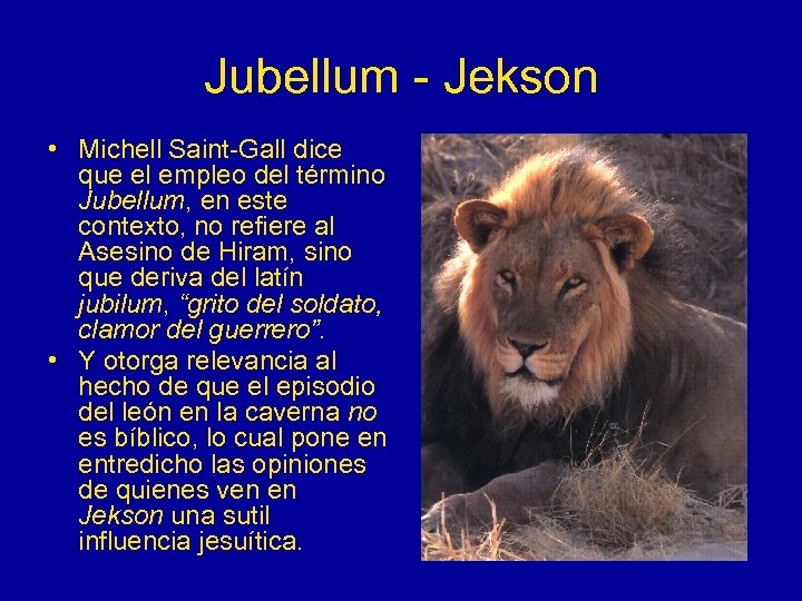 Jubellum - Jekson • Michell Saint-Gall dice que el empleo del término Jubellum, en
