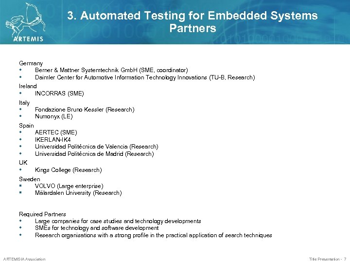 3. Automated Testing for Embedded Systems Partners Germany • Berner & Mattner Systemtechnik Gmb.