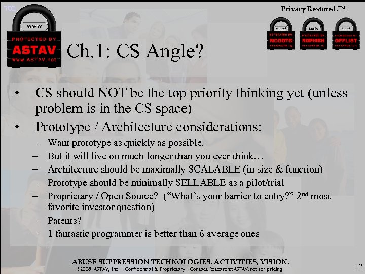  בסד Privacy Restored. ™ Ch. 1: CS Angle? • • CS should NOT