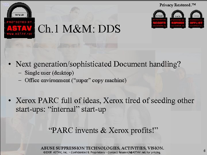  בסד Privacy Restored. ™ Ch. 1 M&M: DDS • Next generation/sophisticated Document handling?