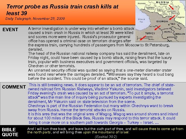 Terror probe as Russia train crash kills at least 39 Daily Telegraph, November 28,