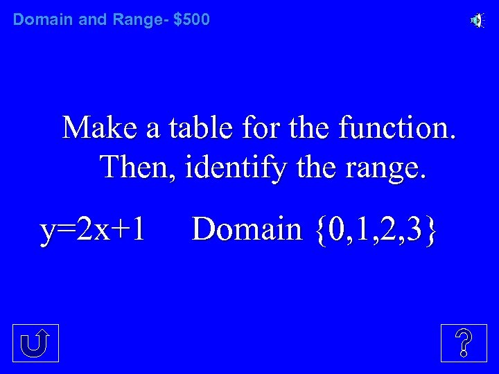 Domain and Range- $500 Make a table for the function. Then, identify the range.