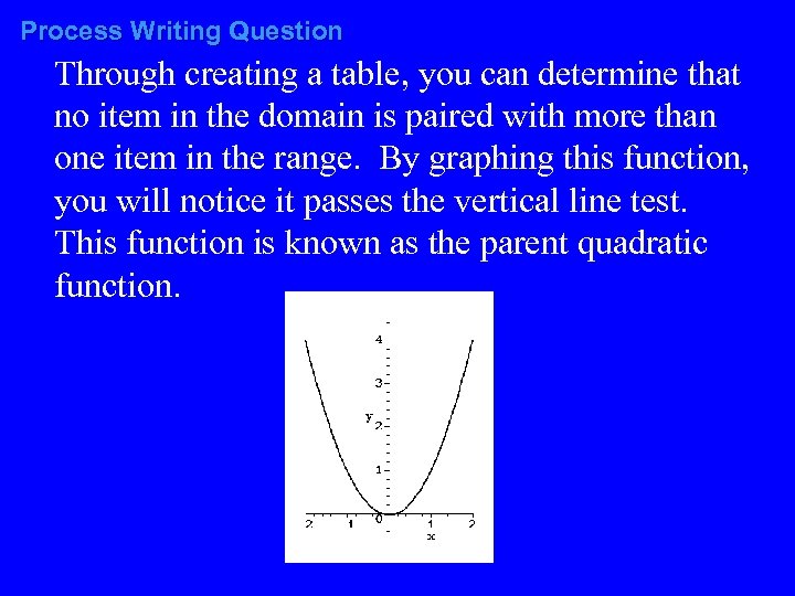 Process Writing Question Through creating a table, you can determine that no item in