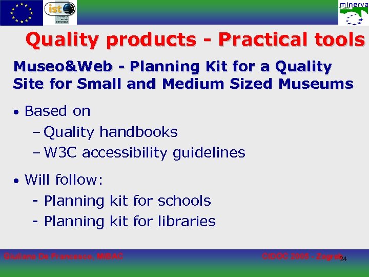 Quality products - Practical tools Museo&Web - Planning Kit for a Quality Site for