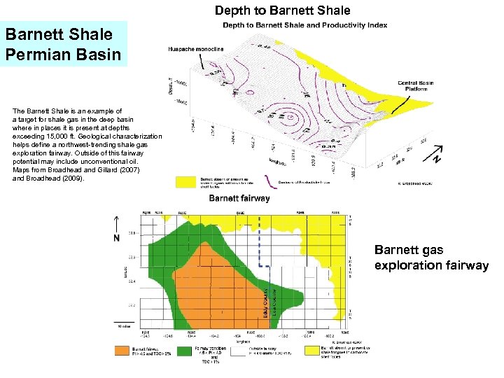 Depth to Barnett Shale Permian Basin The Barnett Shale is an example of a