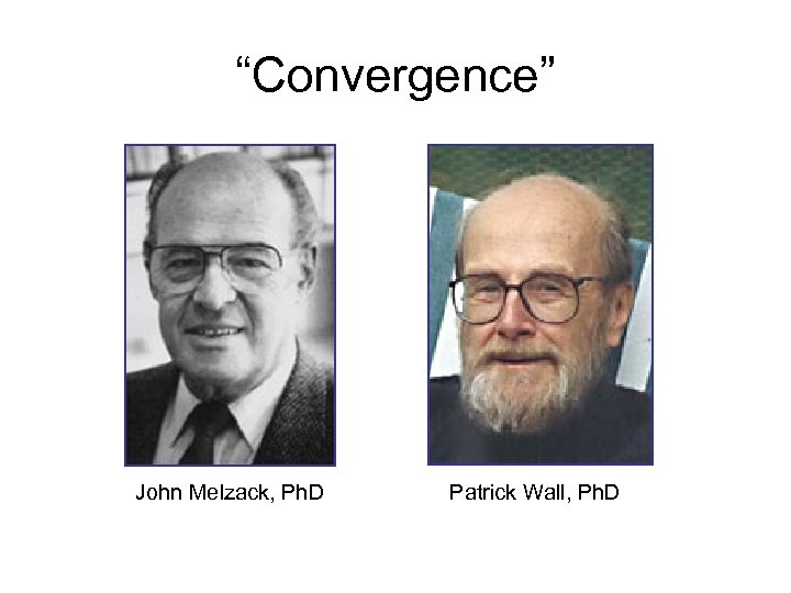 “Convergence” John Melzack, Ph. D Patrick Wall, Ph. D 