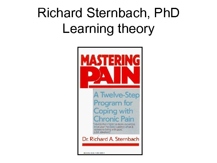 Richard Sternbach, Ph. D Learning theory 