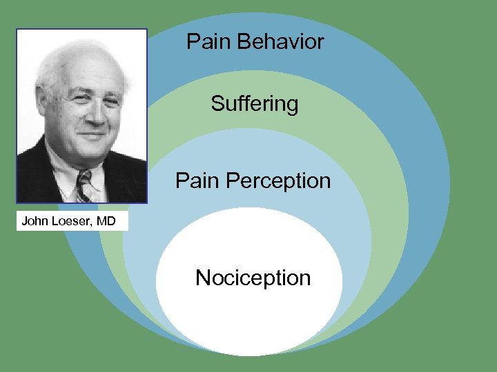 Pain Behavior Suffering Pain Perception John Loeser, MD Nociception 