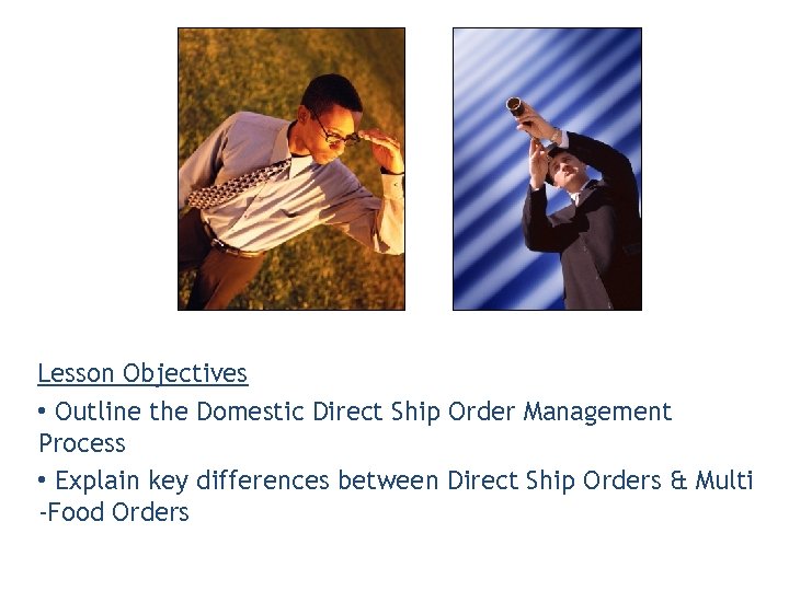 Lesson Objectives • Outline the Domestic Direct Ship Order Management Process • Explain key