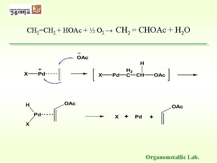 CH 2=CH 2 + HOAc + ½ O 2 → CH 2 = CHOAc