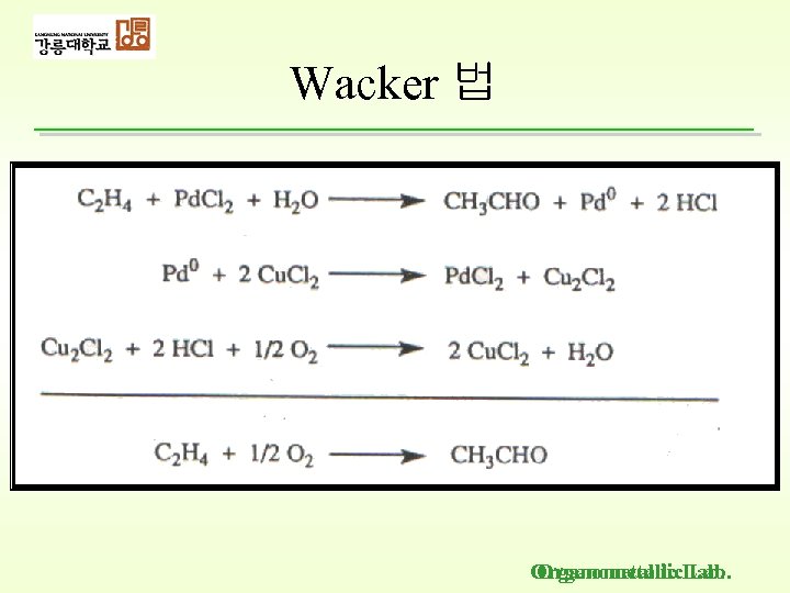 Wacker 법 Organometallic Lab. 