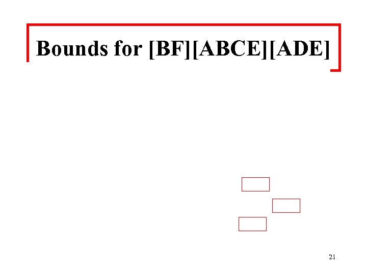 Bounds for [BF][ABCE][ADE] 21 
